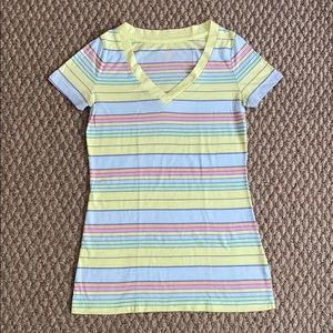 stripped v neck tshirt